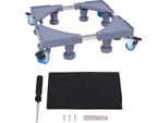 Supporto Per Frigorifero, Base Mobile, Carrello Regolabile Con 8 Robusti Piedini E 4 Ruote Bloccabili Per Lavatrice, Asciugatrice, Frigorifero