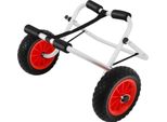 Carrello Per Kayak E Canoa - Carrello Pieghevole - Portata 80 Kg - Cinghia Lunga - Telaio In Alluminio - Rosso