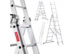 Edilizia | Scala - Scala In Alluminio - 3X7 - Multifunzionale - Stabilizzatore Incluso - Pieghevole - Scala Da Lavoro - Portata 150 Kg