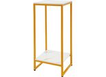Portafiori E Portapiante - Scaffale Per Piante A 2 Ripiani - Rettangolare - 30,2×30,2×75 Cm - Per Soggiorno, Camera Da Letto, Balcone, Ufficio - Oro