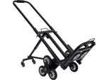 Carrello Saliscale - Carrello Pieghevole - 8 Ruote - Braccioli Regolabili - Robusto Telaio In Acciaio - Ingombro Ridotto - Nero
