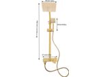 Set Doccia A Pioggia - Sistema Doccia - Doccetta - Rubinetto Per Vasca Con Bocca Di Erogazione - Per Vasca E Doccia - Acciaio Inossidabile - Oro