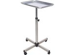 Carrello Da Parrucchiere E Tatuatore - Carrello Con Ripiano - Regolabile In Altezza - Con Rotelle - Richiede Assemblaggio - Argento