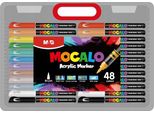 Set Di Pennarelli Acrilici A Pennello Mocalo 48 Colori M&G