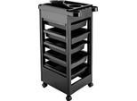 Carrello Da Parrucchiere - Carrello Da Salone - 5 Cassetti - Rotelle - Ripiani - Montaggio Necessario - Per Salone Di Parrucchiere - Nero