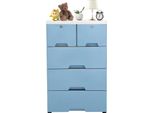 Armadio Contenitore - Cassettiera In Plastica - 6 Cassetti - 50X35X102 Cm - Versatile - 7,9 Kg - Blu