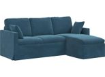 Vidaxl Divano Blu 198 X 134 X 80 Cm Velluto