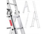 Edilizia | Scala - Scala In Alluminio - 3X11 Gradini - Pieghevole - Portata 150 Kg - Altezza Di Lavoro 6,55 M
