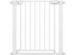 Costway Barriera Di Sicurezza Per Scale Senza Forature, Larghezza 75-82 Cm, Barriera Di Sicurezza Con Chiusura Automatica, Barriera Metallica, Barriera Per Bambini E Animali Domestici, Bianca