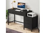 Scrivania, Scrivania Per Computer Con 5 Cassetti, Tavolo Da Lavoro Per Pc Industriale, Con Spazio Di Archiviazione E Ripiano Per Stampante, Per Spazi Ridotti, Nero