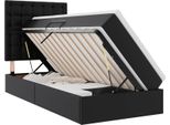 Vidaxl Letto Contenitore Con Materasso Nero 90 X 190 Cm Pelle Finta