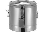 Contenitore Termico Isolato - Contenitore Termico Gastro 10 L - Acciaio Inossidabile - Maniglie E Coperchio - Guarnizione In Gomma - Mantiene Caldo Per 12 Ore - Argento