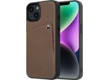 Custodia Per Iphone 14/Iphone 13 Custodia Protettiva Per Iphone 14/Iphone 13 Riva Backcover Con Porta Carte In Pelle Finta Marrone Selencia