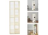 Libreria - Scaffale Portaoggetti - Girevole A 360° - 4 Ripiani - Bambù - 34,5 × 34,5 × 123 Cm - Bianco Crema
