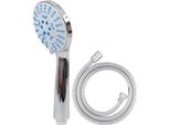 Avizar, Soffione Doccia Per Bagno Con Tubo Flessibile In Acciaio Inox Da 1,5 M, Argento
