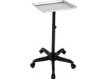 Carrello Da Parrucchiere - Carrello Da Salone - Regolabile In Altezza Da 64 A 108 Cm - Ripiano 45×33 Cm - Portata 6 Kg - Rotelle Universali - Argento