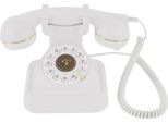 Telefono Fisso Retrò - Telefono Da Tavolo Vintage - Regolazione Del Volume - Design Classico - Per La Casa E L'ufficio - Bianco