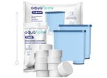 Aquafloow 2X Filtro Per L'acqua Per Macchine Da Caffè Automatiche Philips / Saeco + Spazzola Per La Pulizia + Pastiglie Decalcificanti