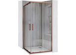 Box Doccia Rea City 90X90 Brush Copper + Piatto Doccia Savoy Black