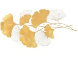 Decorazione Da Parete Con Foglia Di Ginkgo - Arte Da Parete In Metallo - Dimensioni 109 X 55 X 3 Cm - Con Fori Di Fissaggio - Per Interni - Oro