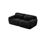 Aiorber Divano Modulare A 2 Posti Con Tessuto Peluche, Design Senza Telaio, Morbido, Con Cuscini, Base Antiscivolo, Per Soggiorno E Camera Da Letto, Nero