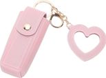 Astuccio Per Rossetto Con Specchio Per Portamonete, Finto Cuoio, Supporto, Portachiavi, Custodia Portatile, Organizer Da Viaggio, Donna, Rosa