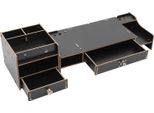 Supporto Per Monitor - Rialzo Per Schermo - Per 25-51 Cm - Mdf - Capacità Di Carico 2,5-5 Kg - Vano Portaoggetti 17,5×20×16 Cm - 48×20×10,5 Cm - Nero