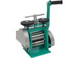 Laminatoio Per Gioielli - Laminatoio Combinato Manuale - Acciaio - Larghezza Rulli 12 Cm - Diametro Rulli Ø 5,1 Cm - Rapporto Di Trasmissione 1:6 - Trattato Termicamente - Verde