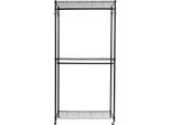 Appendiabiti - Carrello Appendiabiti Con Doppia Barra - 90×43,5×180 Cm - Metallo - 4 Ruote Piroettanti - Nero