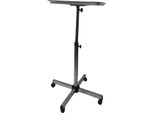 Carrello Da Salone - Carrello Da Parrucchiere - Regolabile In Altezza Da 70 A 103 Cm - Ripiano 45×33 Cm - Mobile Con 4 Rotelle - Metallo - Argento