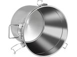 Contenitore Per Cereali - Barattolo Ermetico - Acciaio Inossidabile - 21 L - Spessore Pareti 0,6 Mm - 33×30 Cm - Argento
