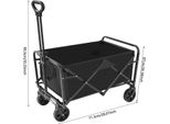 Carrello Pieghevole - Carrello Da Trasporto Pieghevole - 4 Ruote - Portata 90 Kg - Per Carichi Pesanti - Per Spiaggia, Giardino, Spesa - Bianco