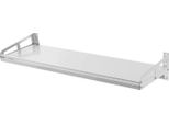 Scaffale Da Parete Con Ganci - Scaffale Per Spezie E Contenitori In Acciaio Inox - 1 Ripiano - 80 X 25 Cm - Argento