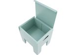 Pouf Porta Scarpe/Sgabello - Pouf Contenitore - Coperchio Ribaltabile - Plastica Abs - Portata 50-100 Kg - Richiede Assemblaggio - Azzurro Cielo