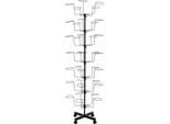 Appendiabiti E Cappelliera - Appendiabiti A 7 Livelli - Per 35 Cappelli - Ferro - 4 Rotelle (2 Con Freno) - 57×55×156 Cm - Portata 5 Kg - Nero