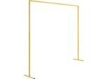 Arco Nuziale/Arco Per Palloncini Supporto - Telaio Quadrato In Ferro 2 M - Regolabile In Altezza 106,5–200 Cm - Spessore Del Tubo 1,3 Mm - Portata 5 Kg - Impermeabile - Giallo