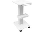 Carrello Cosmetico - Carrello Da Salone - 3 Ripiani - Fino A 40 Kg - 68,5×37×15 Cm - Per Spa/Manicure - Legno/Metallo/Abs - Bianco