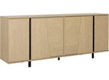 Sideboard Gami "Solena", Eiche Rookwood Nachbildung, B:205Cm H:84Cm T:45Cm, Holzwerkstoff, Sideboards, Sideboard, Sideboard 4 TüRen