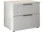 Nachtkonsole Wiemann "Como", Weiß (Weiß, Dekor, Glas Weiß, Schiefer), B:60Cm H:46,4Cm T:43Cm, Floatglas, Holzwerkstoff, Metall, Sideboards, Nachtkonsole, Vormontiert