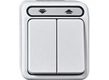 Rollladenschalter Einpolig Mit Wippe, Aufputz, Schutzart IP44, 10 Ampere, 250 Volt Weiß, Retail