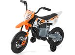 COSTWAY 12V Kinder Motorrad elektrisch, Eletromotorrad mit Fußpedalen, abnehmbaren Stützrädern&Musik, Kindermotorrad, 3-5 km/h, für Kinder 3+ Orange
