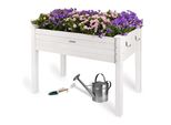 Needs&Wants® Hochbeet Aus Holz FüR Garten Balkon Terrasse, Pflanzkasten Bausatz Rechteckig Schmal Mit Vlies-Folie, KräUterbeet Pflanzenkasten Deko, 100 X 50 X 75 Cm, Weiß