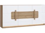 Sideboard Forte "Attention", Weiß (Rivera Eiche, Weiß Glanz), B:194,6Cm H:91,6Cm T:41,5Cm, Holzwerkstoff, Sideboards, Sideboard, Sideboard, Beleuchtung, Soft Close, Stauraum, Breite 194,6Cm