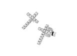 Paar Ohrstecker Smart Jewel "Kreuz Mit Zirkonia, Silber 925", Silber, Ohrringe, Damen, Silber 925 (Sterlingsilber)