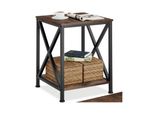 Tectake® Beistelltisch, Industrial Style, Mit 2 Ablagen, 40,5 X 40,5 X 52,5 Cm