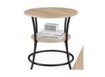 Tectake® Beistelltisch, Industrial Style, Rund, Mit 2 Ablagen, 55 X 56 Cm