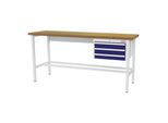 Stier Werkbank Mit 3X100 Mm Schubladen Bxtxh 2000X600X960 Mm Ral 7035 / Ral 5010 (906357)