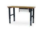 Stier HöHenverstellbare Werkbank Mit 1X50, 1X100 Mm Schubladen Bxtxh 1500X600X760-1060 Mm Ral 7016 / Ral 7035 (906304)