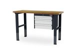 Stier HöHenverstellbare Werkbank Mit 1X100, 2X150 Mm Schubladen Bxtxh 1500X600X760-1060 Mm Ral 7016 / Ral 7035 (906312)
