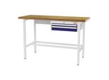 Stier Werkbank Mit 1X50, 1X100 Mm Schubladen Bxtxh 1500X600X960 Mm RAL 7035 / RAL 5010 (906352)